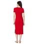 Imagem de Vestido Tommy Hilfiger Ribbed Midi para mulheres Scarlet - XL