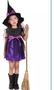 Imagem de Vestido Traje Fantasia Infantil Halloween Dia das Bruxa Bruxinha Laranja E Roxo + Chapéu COD.000477