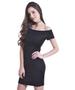 Imagem de Vestido Tubinho  Preto Ciganinha Feminino Viscolycra