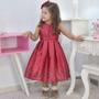 Imagem de Vestido Vermelho Infantil Com Efeito Glitter + Bolero - Casamento Formatura