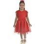 Imagem de Vestido Vermelho Infantil Tule Poá - Batizado, Casamento e Formatura