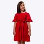 Imagem de Vestido Vermelho Manga Curta Infantil Menina Vigat 7875