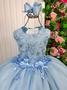 Imagem de Vestido Vila Lele Longo Jardim Encantado Azul Bebe