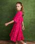 Imagem de Vestido Vitória Ópera Kids Viscose Vermelho Estampado Estrelas Midi Infantil