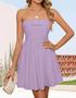 Imagem de Vestido ZESICA Summer Strapless Mini 2025 Off Shoulder Purple