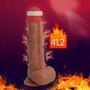 Imagem de Vibrador Dildo Prótese 20,3cm x 4,1cm Ponto G Texturizado 10 Modos de Vibração com Controle Remoto