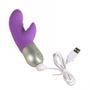 Imagem de Vibrador Duplo para Ponto G e Clitóris com Saliências Recarregável e 10 Vibrações Roxo