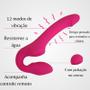 Imagem de Vibrador Feminino Duplo 12 Vibrações Com Pulsação Feito Em Silicone Macio Wireless Kira Lovetoys