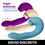 Imagem de Vibrador Sugador Clitóris Pulsador  Ponto G Estimulador Feminino Massageador SexShop Triplo 3 em 1