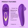 Imagem de Vibrador Sugador de Clitóris Recarregável - 5 Modos de Estimulação Em Silicone Macio por Ondas de Pressão Possui Toque Aveludado Azul