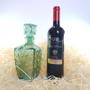 Imagem de Vinho cabernet com kit abridor e garrafa vidro retrô verde