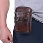 Imagem de Vintage Masculino Couro Crossbody Bolsa De Ombro Cintura Fanny Pacote Casual Viagem Mensageiro Bolsa