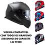 Imagem de Viseira Azul Espelhada Capacete Ls2 Ff320 FF353 Polivisor