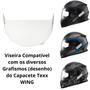 Imagem de Viseira Cristal Capacete Texx Modelo Wing Original