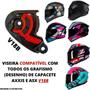 Imagem de Viseira Vermelha Capacete Asx Axxis V18b Draken Eagle Vm Vis