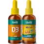 Imagem de Vitamina D3 K2 Liquida e Vitamina D3 K2 Infantil Uvits - Kit Família Uvits