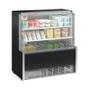 Imagem de Vitrine Refrigerada 2 Placas Frias 1,07m Linha Aurora GPDA-110 PR Preta Gelopar - Vidro Reto + Iluminação LED