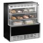 Imagem de Vitrine Refrigerada Confeitaria Dupla Função GPEA-110R PR Preta Linha Aurora Vidro Reto Gelopar 1.10m