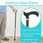 Imagem de Vive Adjustable Walking Cane, Fibra de Carbono - Vara Leve para Homens, Mulheres - Auxílio à Mobilidade, Ajuste de Altura, Ponta de Borracha-Suporte Portátil para Idosos, Idosos, Equilíbrio-Ultra Leve, Punho de Mão Suave