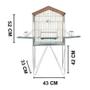 Imagem de Viveiro Triplex Aberto Para Papagaio Calopsita com Pés Removíveis Completo