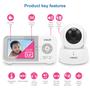 Imagem de VTech VM923 Video Baby Monitor com 19 horas de duração da bateria, 1000 pés de longo alcance, Pan-Tilt-Zoom, visão noturna aprimorada, tela de 2,8 ", conversa de áudio de 2 vias, sensor de temperatura, modo de economia de energia e canções de ninar