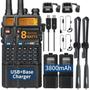 Imagem de Walkie Talkies BAOFENG UV-5R 8W de longo alcance 3800mAh, pacote com 2