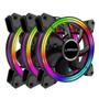 Imagem de Warrior Cedric Kit 3 Cooler 120mm Rgb Com Controle Multilaser - Ga184