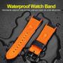 Imagem de Watch Band watchdives Nylon Rubber 20 mm/22 mm Preto Laranja