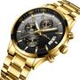 Imagem de Watch CRRJU Gold Stainless Steel Business Date para homens