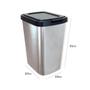 Imagem de WE DROP - Lixeira Cesto 9 Litros com Tampa Click Label Cinza Inox
