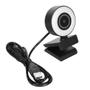 Imagem de Webcam HD 1080p Microfone Anel Led Mini Auto Foco Desktop Notebook USB Windows Mac Linux 827