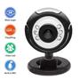 Imagem de Webcam HD 720P USB 2.0 6 LEDs e Microfone Embutido Ângulo 360º Graus LEY-53 - Preto - Lehmox