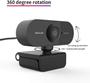 Imagem de Webcam Preta Full Hd 1080P Usb Com Microfone 360 Graus