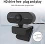 Imagem de Webcam Preta Full Hd 1080P Usb Com Microfone 360 Graus