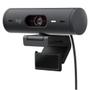 Imagem de Webcam + Suporte Logitech Brio 500 Full HD, 1080p, 30 FPS, com Microfones Duplos, USB, Suporte Incluso, Grafite - 960-001412