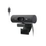 Imagem de Webcam + Suporte Logitech Brio 500 Full HD, 1080p, 30 FPS, com Microfones Duplos, USB, Suporte Incluso, Grafite - 960-001412
