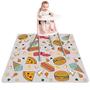 Imagem de Welspo Baby Splat Mat para Sob Cadeira Alta, Tapete de Piso Grande Lavável, Anti-Slip Silicone Spot Waterproof Baby Splash Mat, Food Catcher Art Craft Leak Proof Mat (51'' X 51'') Artesanato (Comida)