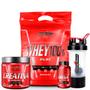 Imagem de Whey 100% Pure 900g Refil - Integralmedica + Creatina Hardcore 300g  + Omega 3 60 Caps + Coqueteleira 2 doses 450 ml