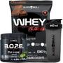 Imagem de Whey Protein TURBO Concentrado + Pré-treino Bope + Coqueteleira 600ml - Kit Black Skull - Ganho de Massa Muscular - Energia