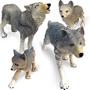 Imagem de Wild Life Jungle Animal Model Figures Set 4 PCS Siberian Wolf Figurines Playsets Desktop Decor Ornament Birthday Party favoreça recompensas de salas de aula para crianças crianças crianças