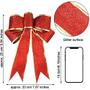 Imagem de WILLBOND 12 Peças Glitter Christmas Bows Christmas Wreath Bow Christmas Tree Ornaments Bows for Christmas Party Decoration (Ouro e Vermelho)