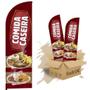 Imagem de Wind Banner Dupla Face 3mt Comida Caseira Kit C/ 2unds