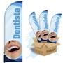 Imagem de Wind Banner Dupla Face 3mt Completo Dentista Kit C/ 3unds