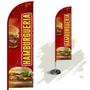 Imagem de Wind Banner Dupla Face 3mt Completo Hamburgueria M2