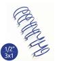 Imagem de Wire-o Garra Duplo Anel 1/2" para 100 fls Carta 3x1 Azul 100 und