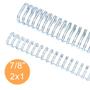Imagem de Wire-o Garra Duplo Anel 7/8" para 180 fls Carta 2x1 Prata(Silver) 50 und