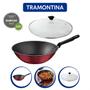 Imagem de Wok aluminio antiaderente 3,6l e tampa vidro resistente n28