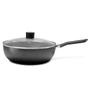 Imagem de Wok Antiaderente Pro Flon Ebony com Tampa 4,1L 28cm Brinox