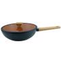 Imagem de Wok Norma em Alumínio com Revestimento Antiaderente Cerâmico Preto e Fundo de Indução 28cm 3,7L - Fracalanza