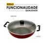 Imagem de Wok Top 30cm com Tampa de Vidro e Alça - Vermelho